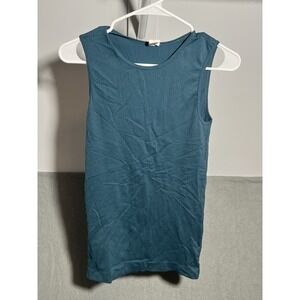 ZYIA ACTIVE Ribbed Tank Top Women's S Teal Sleeveless Scoop Neck Athletic